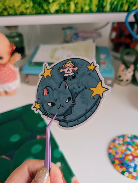 sleeping cat sticker