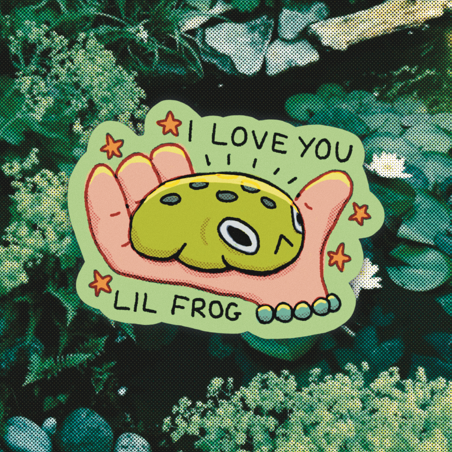 i love u lil frog sticker