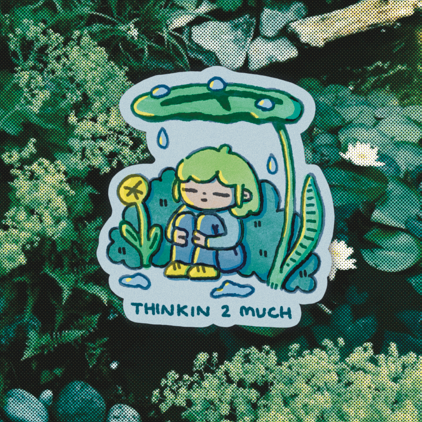 thinkin 2 much sticker