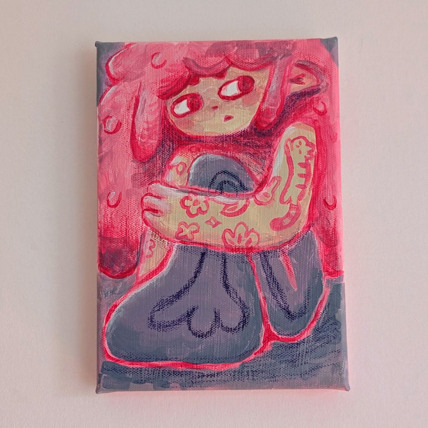 tattooed girl original painting