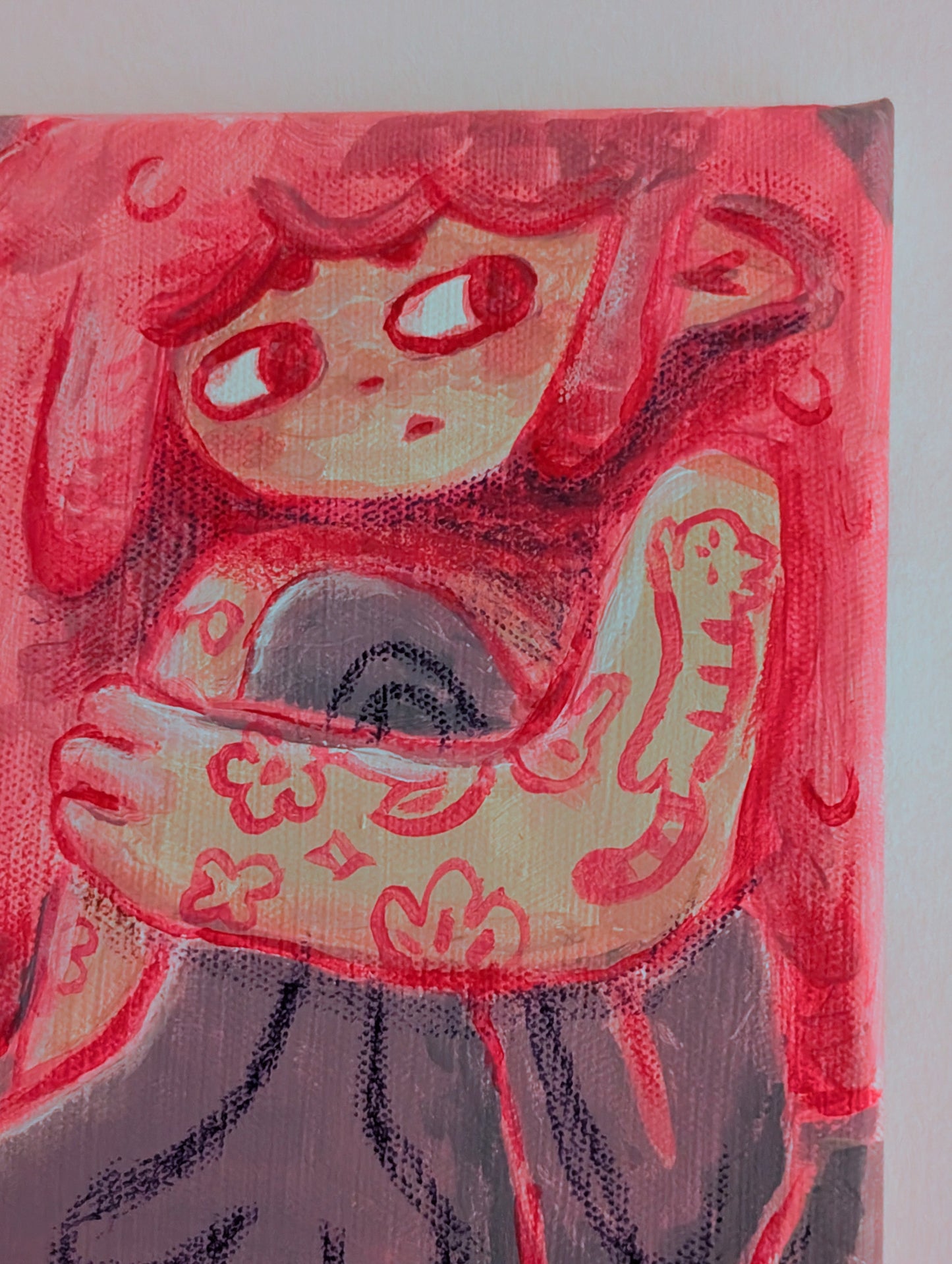 tattooed girl original painting