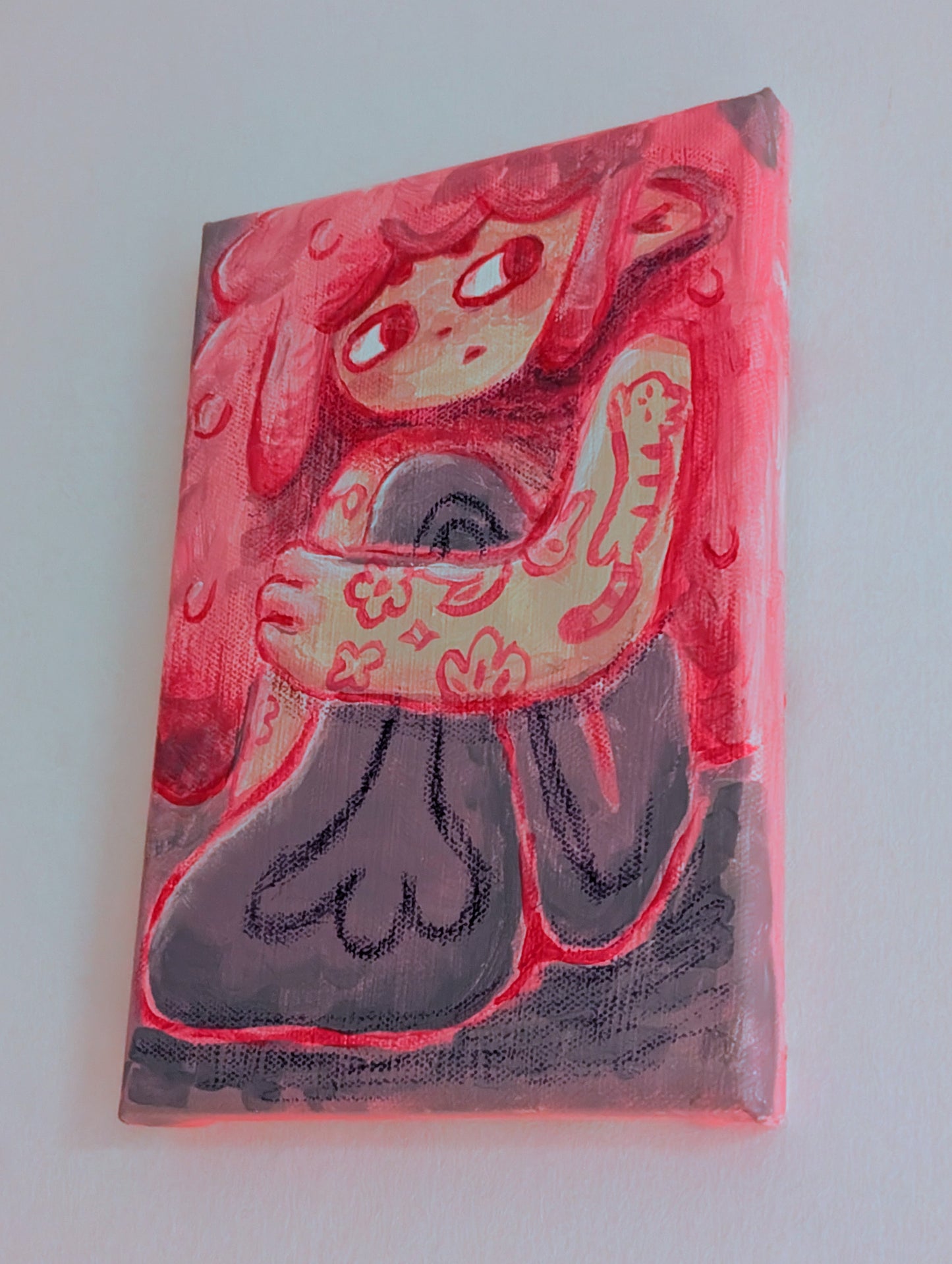 tattooed girl original painting