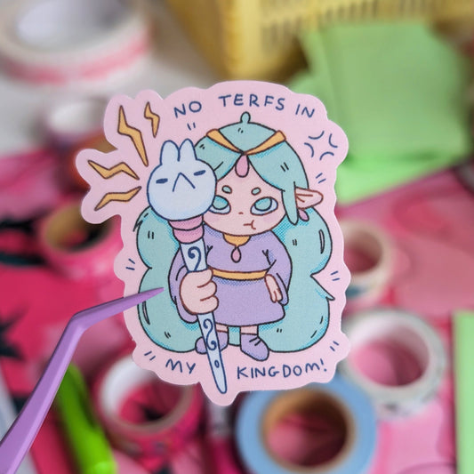 no terfs in my kingdom sticker
