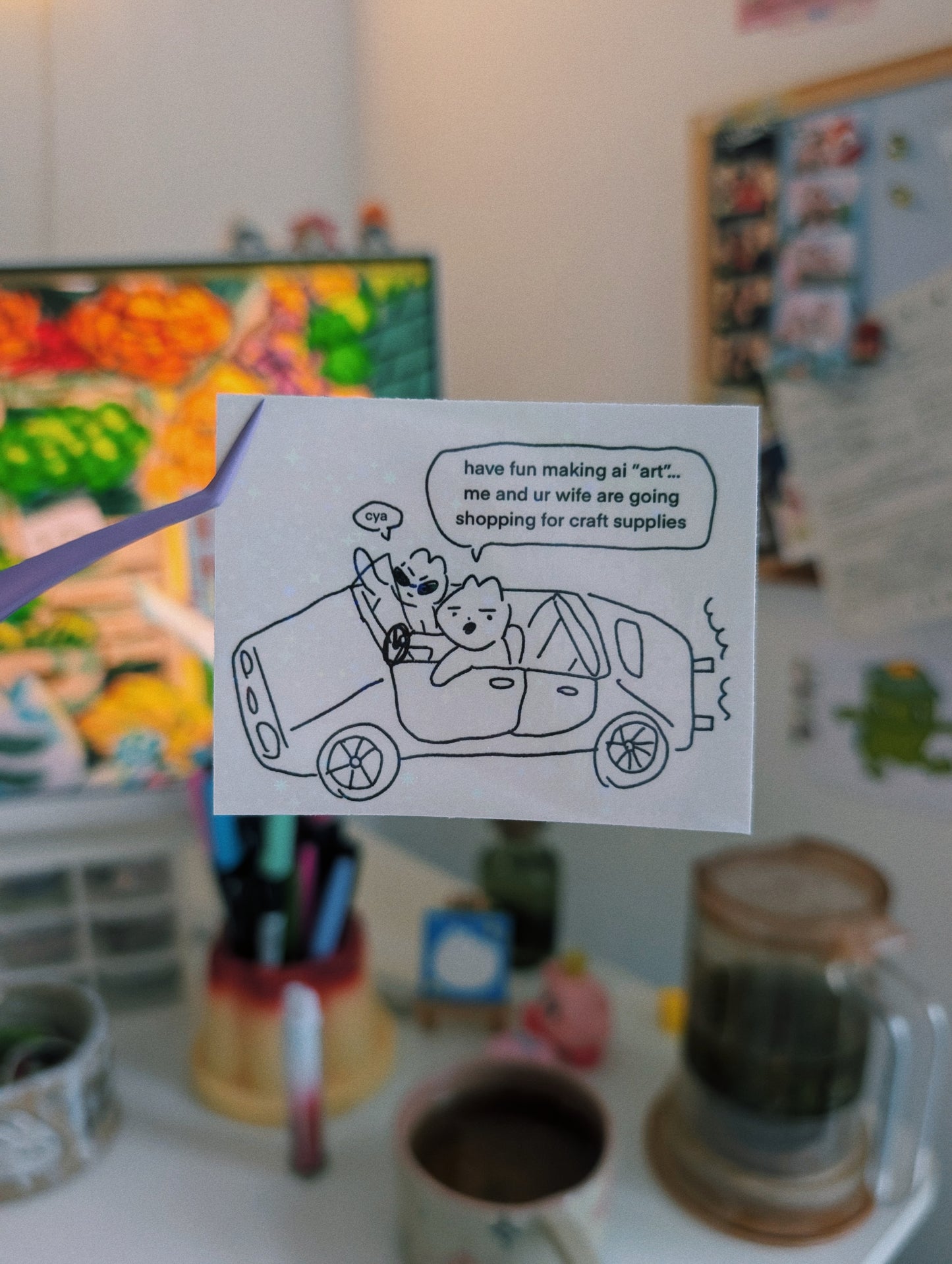 ai art sucks bunny sticker
