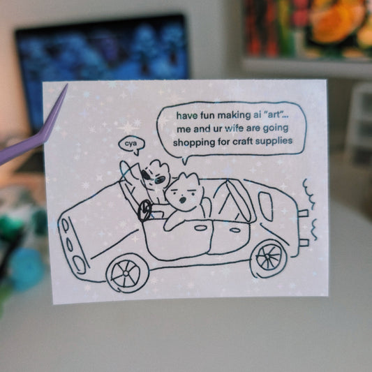 ai art sucks bunny sticker
