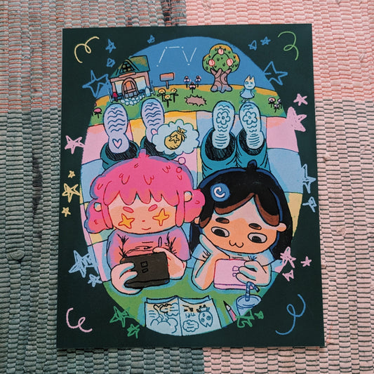 gaming nostalgia art print 20x25cm