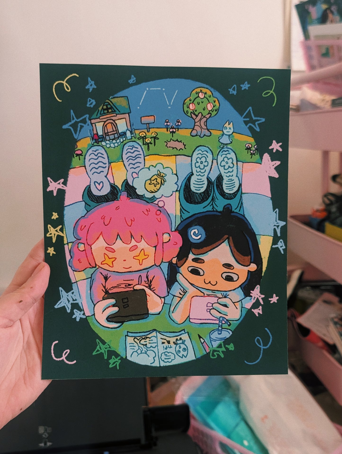 gaming nostalgia art print 20x25cm