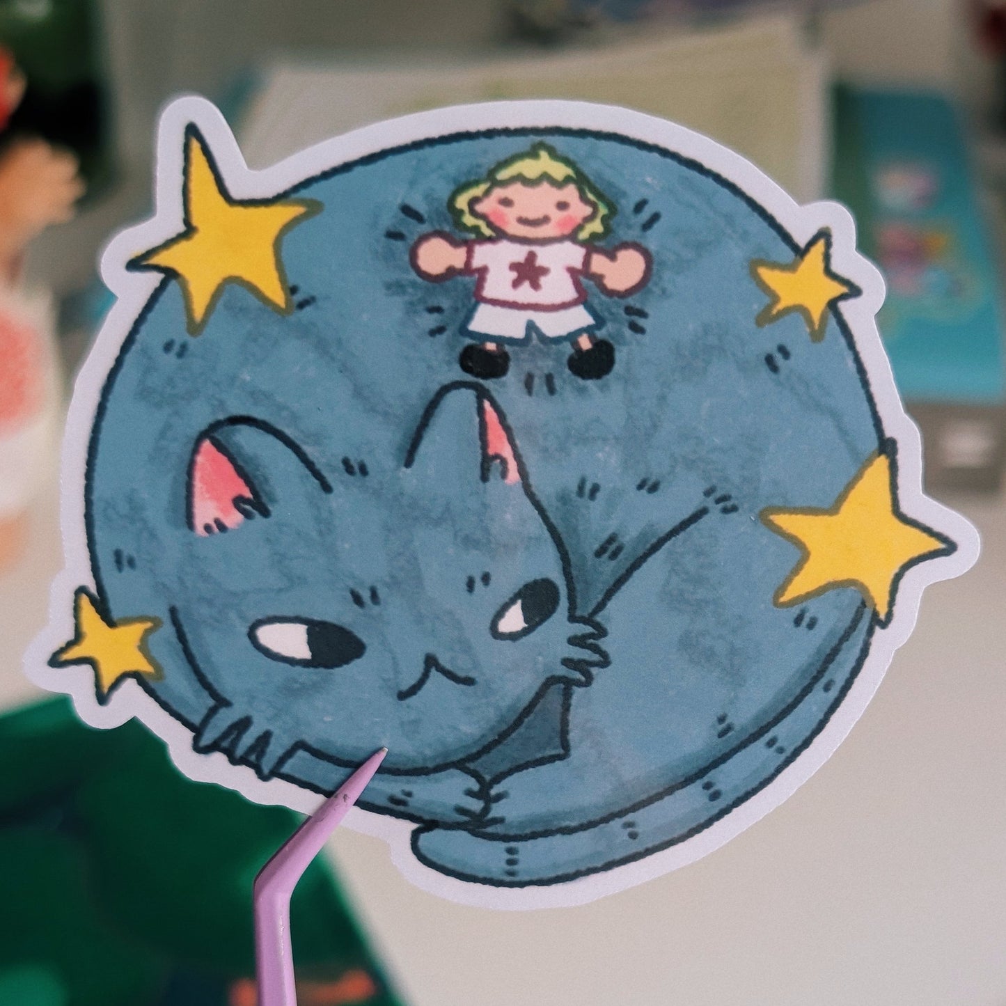 sleeping cat sticker