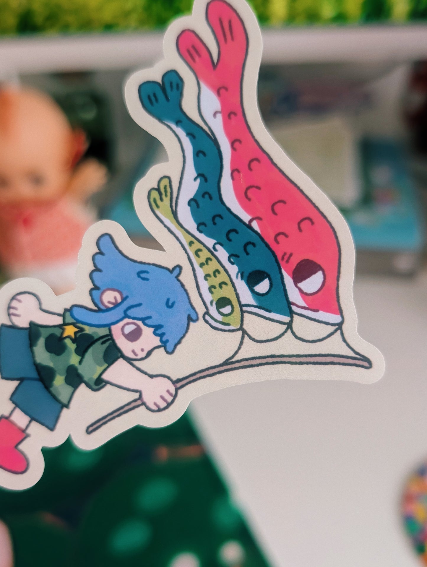 koinobori fish girl sticker