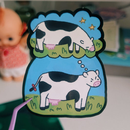 executive dysfunction cow sticker