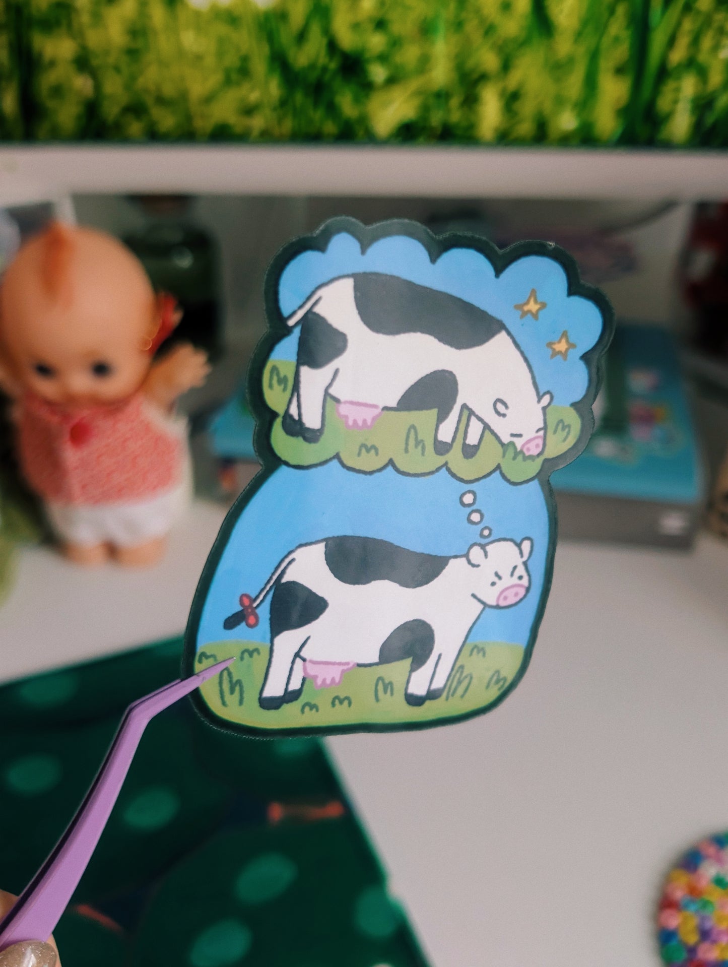 executive dysfunction cow sticker