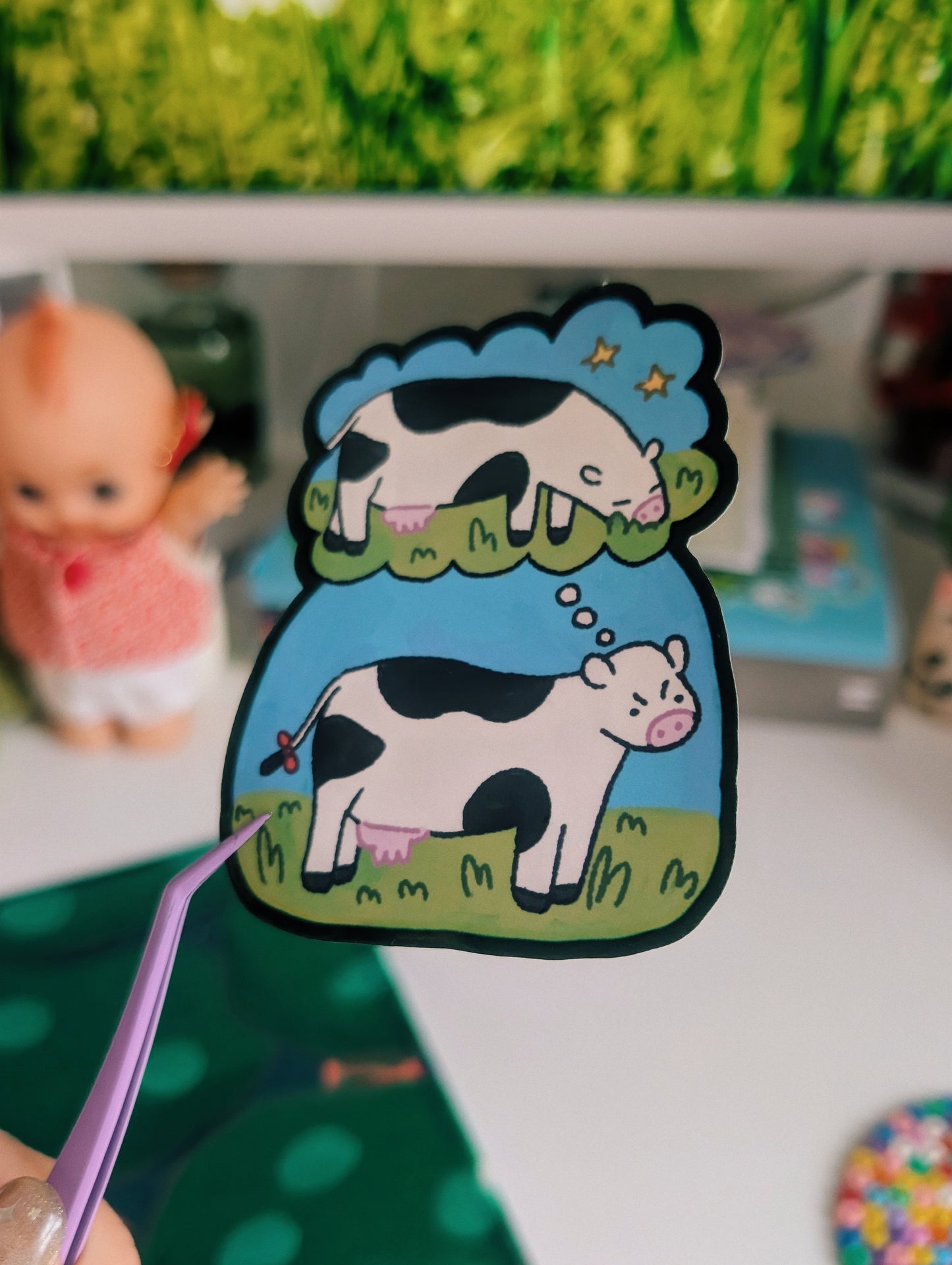 executive dysfunction cow sticker
