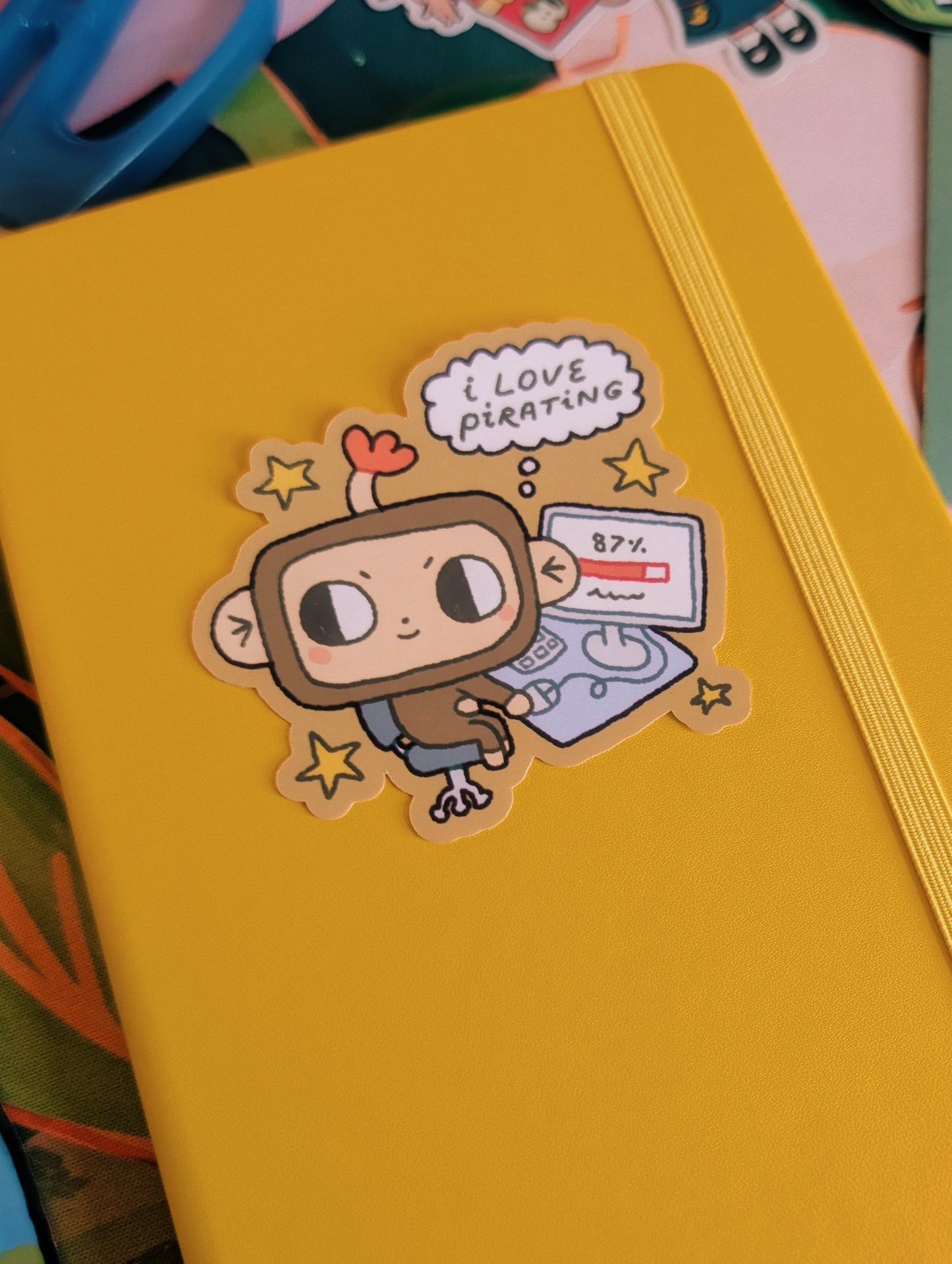 i love pirating monkey sticker