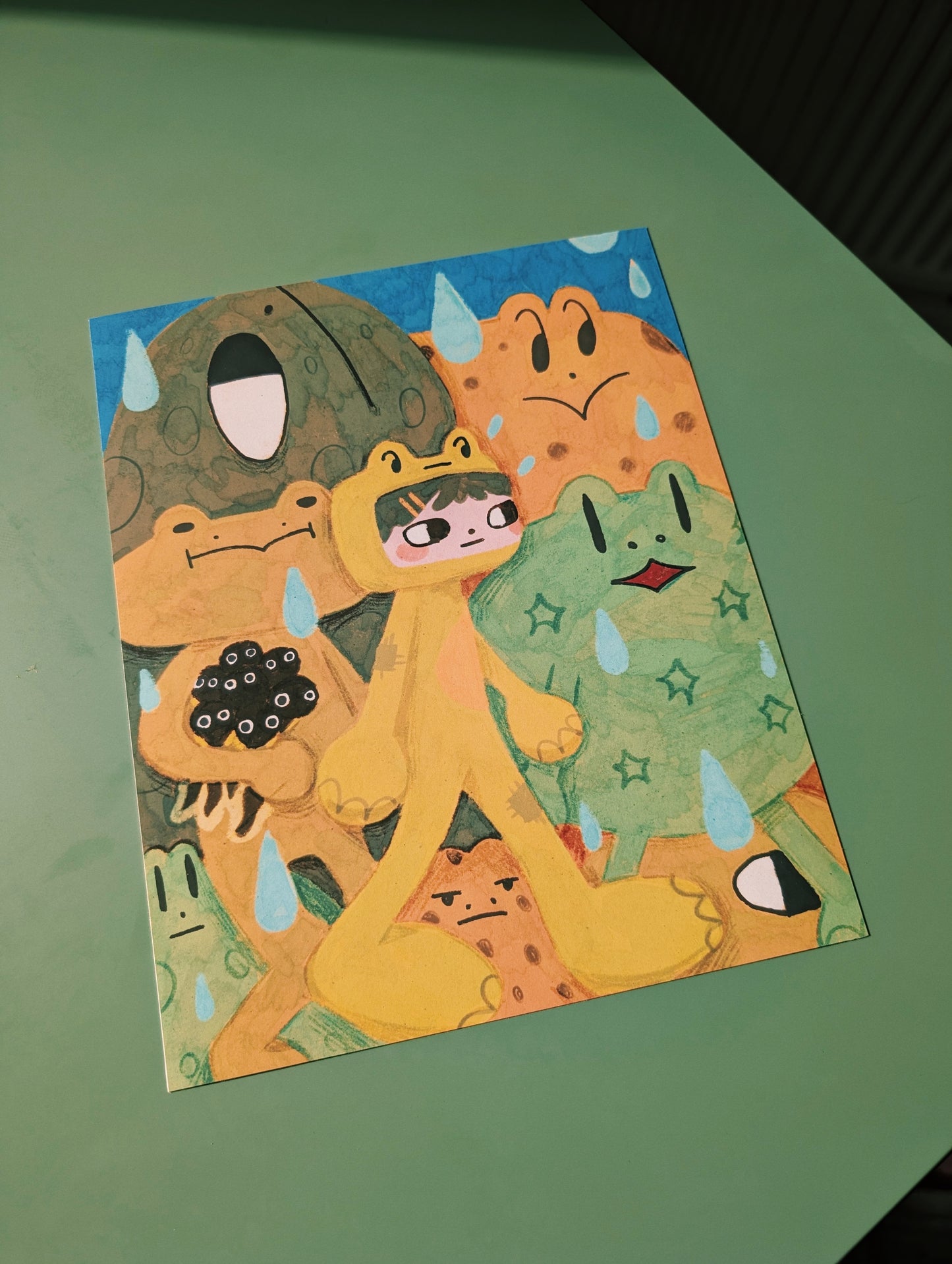 frog life print 20x25cm