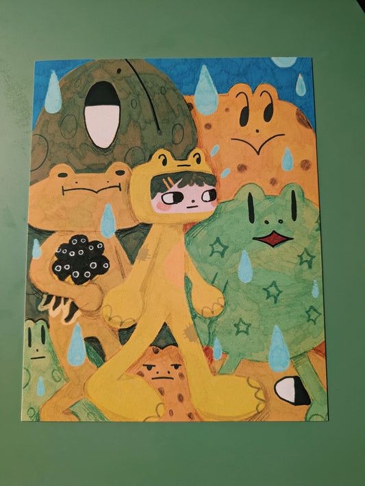 frog life print 20x25cm
