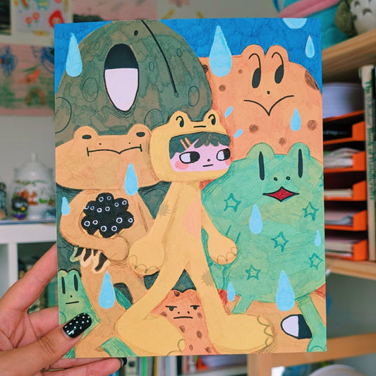 frog life print 20x25cm