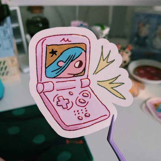 gameboy girl sticker
